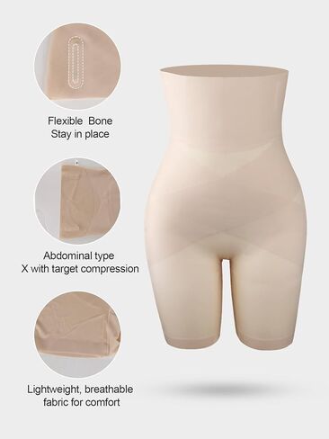 PAUKEE Women's Shapewear Tummy Control Body Shaper Shorts High Waisted Slimming Sculpting Waist Compression Shape wear in Saudi Arabia