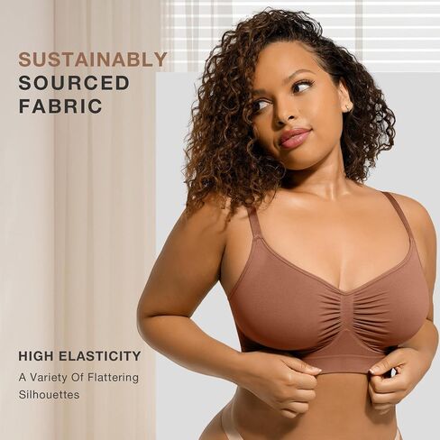 Women's Wireless Seamless Bras No Underwire Stretch Adjustable Bralettes Comfortable Soft Everyday Bra in Saudi Arabia