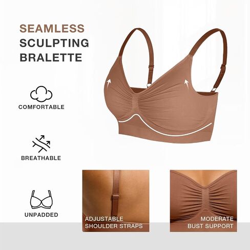 Women's Wireless Seamless Bras No Underwire Stretch Adjustable Bralettes Comfortable Soft Everyday Bra in Saudi Arabia