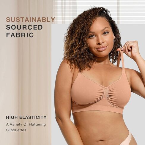 Women's Wireless Seamless Bras No Underwire Stretch Adjustable Bralettes Comfortable Soft Everyday Bra in Saudi Arabia