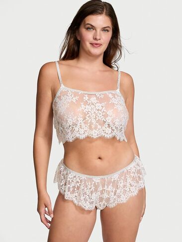 Victoria's Secret Fashion Show '24 Women's Twinkle Strap Lace Bralette & Flutter Shorts Set (XS-L) in Saudi Arabia