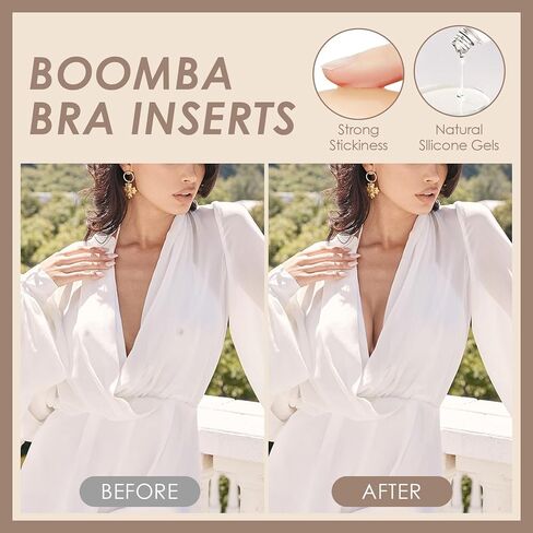 BOOMBA Bra Inserts Invisible Lift Inserts Double-Sided Sticky Bra Ultra Instant Lift Bra Inserts Suitable for all cup size in Saudi Arabia