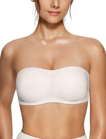 Vertvie Women's Wireless Strapless Bra Seamless Padded Bandeau Bra Non-Slip Silicone Tube Top Push Up Convertible Bralette in Saudi Arabia