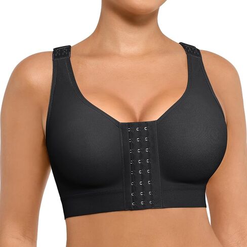 FeelinGirl Women Post Surgery Bra Front Closure Surgical Recovery Everyday Bra Wireless Mastectomy Bra with Adjustable Straps in Saudi Arabia
