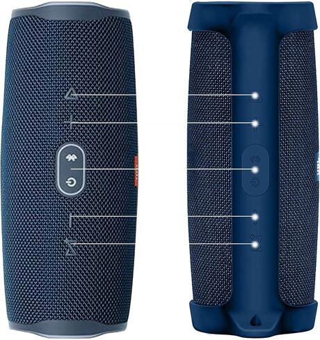 حافظة واقية من السيليكون لجهاز JBL تشارج 4 سماعة بلوتوث محمولة مقاومة للماء مع حزام كتف وحلقة معدنية in Saudi Arabia