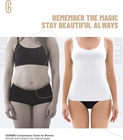 Womens Tank Tops Shapewear Tummy Control Compression Crew Neck Camisole Seamless Body Shaper Tanks for Women Cami in Saudi Arabia