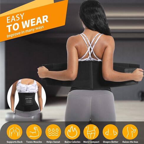 Women's Waist Trainer Corset, Tummy Control Shapewear Belt for Workout, Black in Saudi Arabia