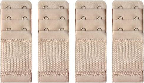 TAIKULE Women's Bra Extenders 3 Rows 2 Hooks/ 3 Hooks/ 4 Hooks Stretchy Bra Extension Strap (Black, White, Nude, Beige) in Saudi Arabia