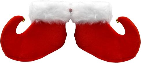 أحذية Nicky Bigs Novelties للكبار من الجنسين لعيد الميلاد سانتا الأحمر والأبيض Elf أحذية جلجل بيلز أغطية أحذية إكسسوار أزياء in Kuwait