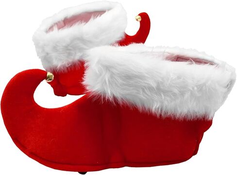 أحذية Nicky Bigs Novelties للكبار من الجنسين لعيد الميلاد سانتا الأحمر والأبيض Elf أحذية جلجل بيلز أغطية أحذية إكسسوار أزياء in Kuwait