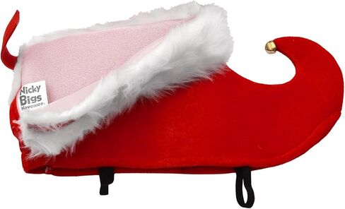 أحذية Nicky Bigs Novelties للكبار من الجنسين لعيد الميلاد سانتا الأحمر والأبيض Elf أحذية جلجل بيلز أغطية أحذية إكسسوار أزياء in Kuwait