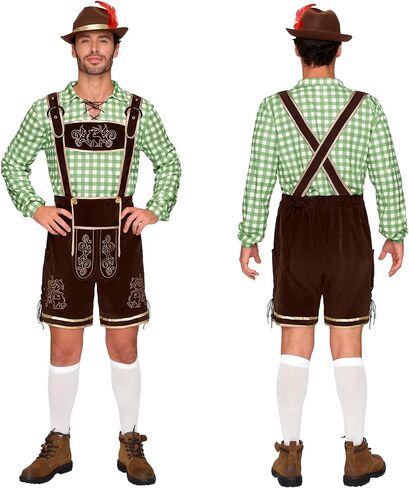 أزياء Spooktacular Creations البافارية لمهرجان أكتوبر، زي Lederhosens للرجال الألماني لحفلات الهالوين والبيرة in Saudi Arabia