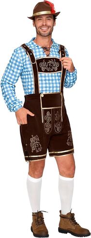 أزياء Spooktacular Creations البافارية لمهرجان أكتوبر، زي Lederhosens للرجال الألماني لحفلات الهالوين والبيرة in Saudi Arabia