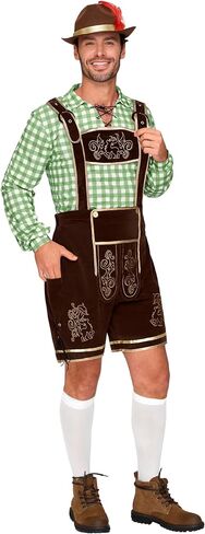 أزياء Spooktacular Creations البافارية لمهرجان أكتوبر، زي Lederhosens للرجال الألماني لحفلات الهالوين والبيرة in Saudi Arabia