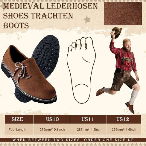 Cuffbow Lederhosen أحذية للرجال مهرجان أكتوبر زي الأحذية أصيلة الألمانية Lederhosen الجلد المدبوغ أحذية من الجلد البني حذاء كاجوال in Saudi Arabia