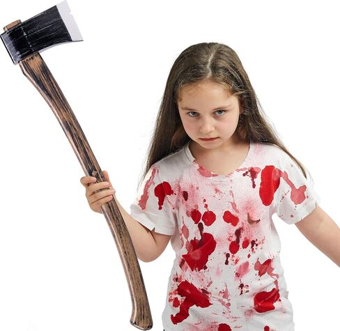 إبداعات Spooktacular 27 بوصة فأس إسفنجي واقعي للهالوين، أسلحة لعبة مخيفة، محاور ألعاب بلاستيكية وهمية للنساء والرجال أزياء الهالوين التنكرية للحفلات التنكرية ملحقات بني in Saudi Arabia