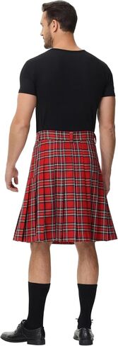 Scarlet Darkness Kilt for Men Scottish Traditional Irish Viking Kilt Tartan Utility Kilts in Saudi Arabia