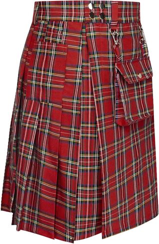 Scarlet Darkness Kilt for Men Scottish Traditional Irish Viking Kilt Tartan Utility Kilts in Saudi Arabia