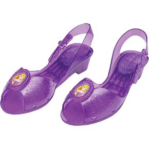 Rapunzel Jelly Shoes, Official Disney Princess Costume Shoes with Rapunzel Emblem, Kids Size 11/12 Medium