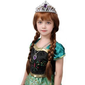 Long Braid Wig With Bangs Black Girls Halloween costume Wigs Kids in Saudi Arabia