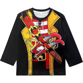 Unisex kid child Pirate T-Shirts Caribbean Pirate Revolutionary War Medieval Army Halloween Costume Tee Tops