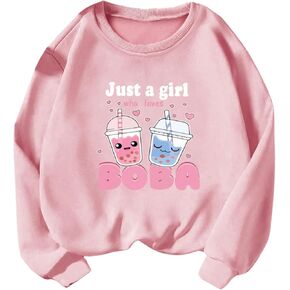 SOLY HUX Girl's Sweatshirt Letter Cartoon Graphic Crew Neck Long Sleeve Pullover Tops
