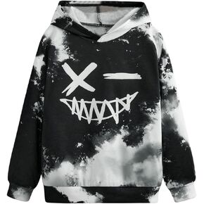 SweatyRocks Boy's Tie Dye Graphic Hoodies Long Sleeve Sweatshirt Pullover Tops