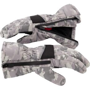 Andy & Evan Kids' Waterproof Snow Gloves Winter Gloves Side Zippers Touchscreen Ski Snowboard Sledding w/Warm Fleece Palms