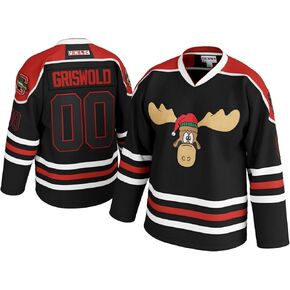 Griswold Moose Youth Clark #00 Hockey Jersey – X-Mas Vacation Stitched Letters & Numbers, Fan Apparel, Polyester, S-XL