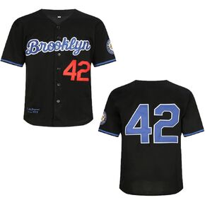 Youth Black Legend Baseball Uniform #42 Stitched Boys Hip Hop Jerseys Shirts for Kids