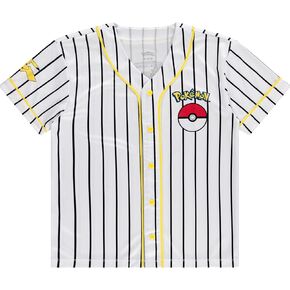 Boys Pokémon Baseball Jersey Shirt - Pikachu, Charizard, Squirtle and Bulbasaur-Boys Sizes XS-XL