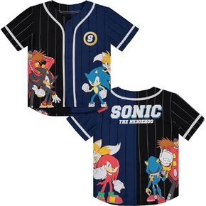 Boys Sonic The Hedgehog Baseball Jersey T-Shirt - Little and Big Boys Sizes 4-20
