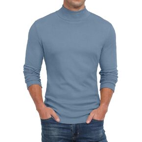 Sailwind Men's Mock Turtleneck Long Sleeve T Shirts Basic Slim Fit Pullover Sweater Thermal Lightweight Tees