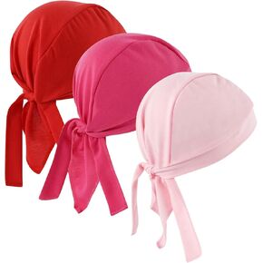 DOCILA 3 Pcs Do Rags Women Skull Cap Fashion Print Helmet Liner Bandana Beanie Sweat Motorcycle Cycling Sports Accessories