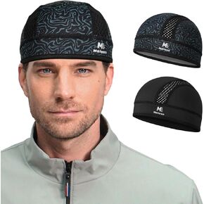MELASA Microfleece Skull Cap Helmet Liner, Breathable Cycling Cap, Sweat Motorcycle Helmet Hard Hat Liner for Men Women