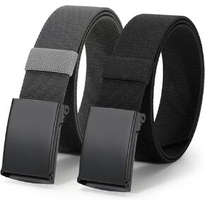 JASGOOD 2 Pack Stretch Web Belt for Men with Metal Buckle Outdoor Work Sports Hunting Hiking