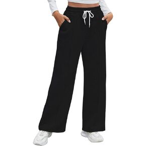 Women's Wide Leg Sweatpants Fleece Lined Casual Loose Sweat Pants with Pockets