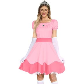 For G and PL Women's Halloween Short Sleeve Princess Cosplay Dress Costume with Crown