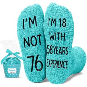 HAPPYPOP 76th Birthday Gift Ideas for Women - Socks for 76 Year Old Birthday, Retirement Gifts for Older Elderly Women