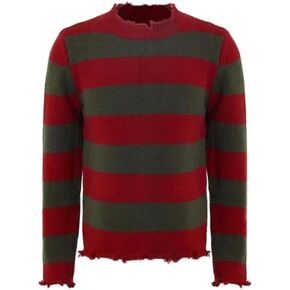 Beita Freddy Sweater Costume Nightmare Street Cosplay Men's Stripe Knitted Pullover