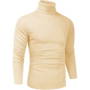 Men Casual Turtleneck Slim Fit Basic Tops Lightweight Thin Pullover Sweater Long Sleeve Underwear Male Blouse T-Shirt