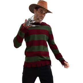 TMSD Halloween Men's Cosplay Costume Striped Knit Sweater