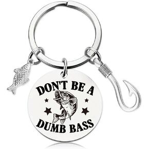 Funny Couple Fishing Keychain Gifts - Silver Fish Hook Keychain Novelty Cool Keyring for Men Dad Husband Birthday Christmas