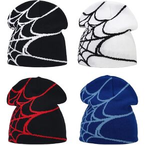 Knitting Hat Men Women Quality Cap Warm Cap Harajuku Beanie Gothic Spider Pattern Wool Acrylic Y2k Knitted Hat…