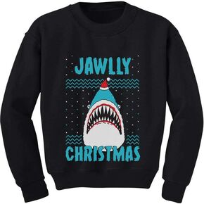 Tstars Jawlly Shark Sweatshirt Toddler Youth Kids Ugly Christmas Sweater Style