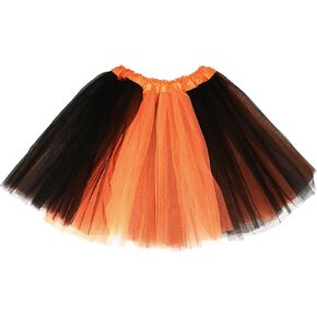 Lystaii 1 PCS Tutu Skirt Princess Skirt Tulle Skirt Layered Tutu Skirt for Halloween Christmas Party Costume Birthday Running Accessories Black Orange in Kuwait