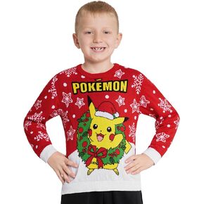 Pokemon Christmas Jumper Kids Teenagers - Festive Christmas Sweater Official Merchandise 4-14 Years - Gifts for Boys
