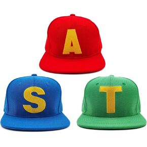 ASVP Shop Kids Hats Red Blue Green Baseball Hats with Adjustable Strap & Embroidered Letter Costume