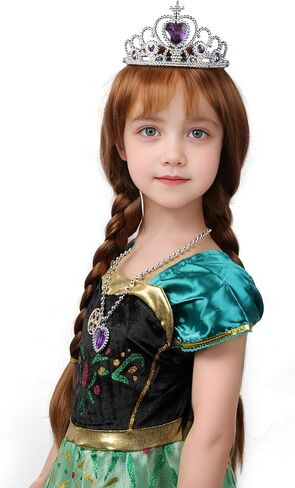 Long Braid Wig With Bangs Black Girls Halloween costume Wigs Kids in Saudi Arabia