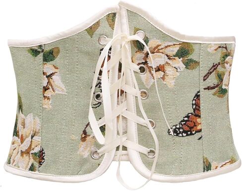 bslingerie Women Retro Vintage Floral Oil Painting Medieval Renaissance Bustier Underbust Corset in Saudi Arabia